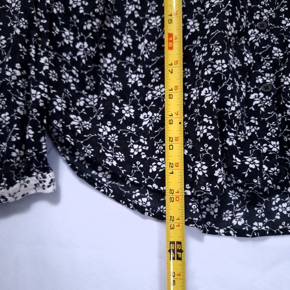 Madewell Print-Mix Meadow Shirt XXS Black Floral Button Front Blouse Cottagecore - Picture 8 of 10